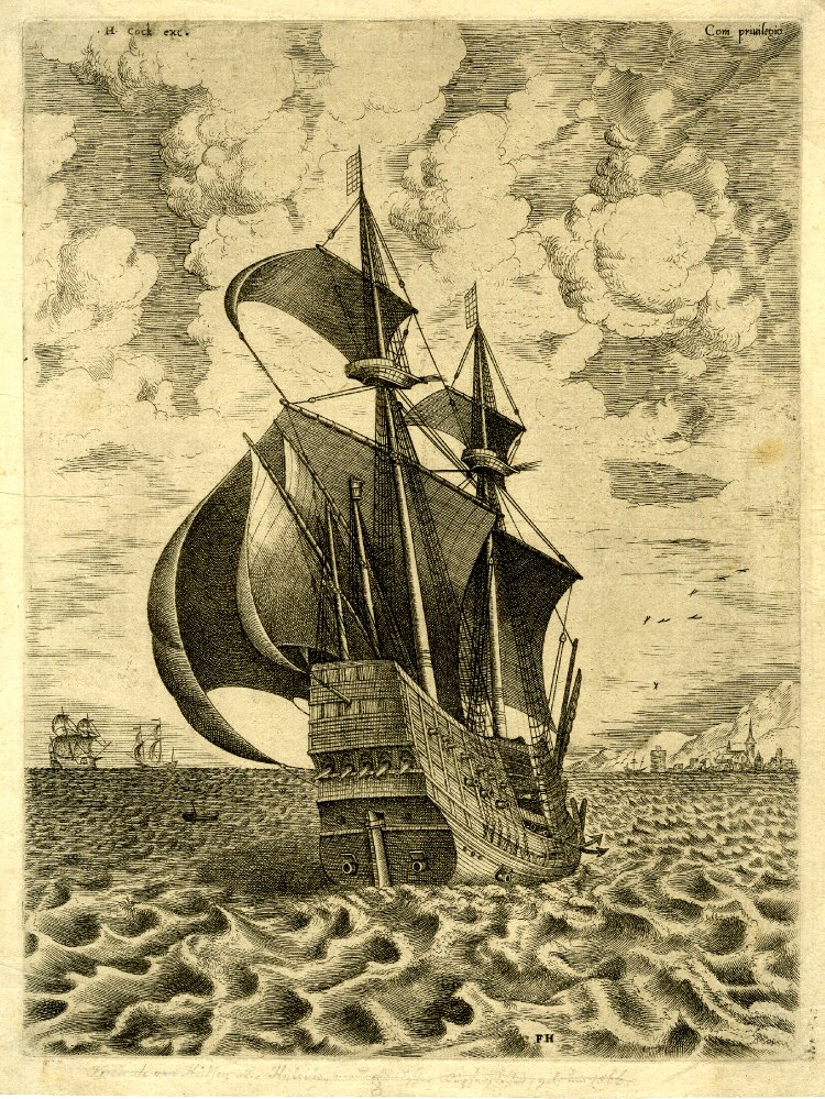 Pieter Bruegel's "Armed Four-Masted Ship Making for Port"