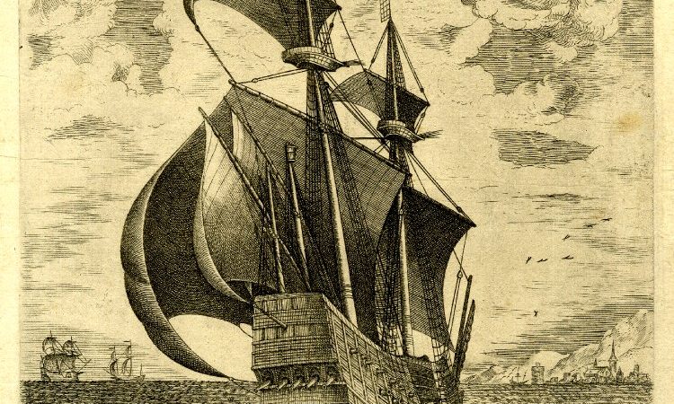 Pieter Bruegel's "Armed Four-Masted Ship Making for Port"